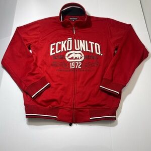 Ecko Unlimited Red Lightweight Zip-Up Jacket - 90s vintage streetwear